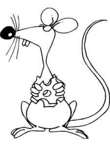 Mouse Holds Cheese coloring page