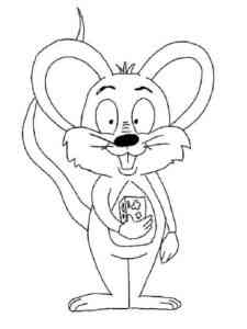 Funny Mouse with cheese coloring page