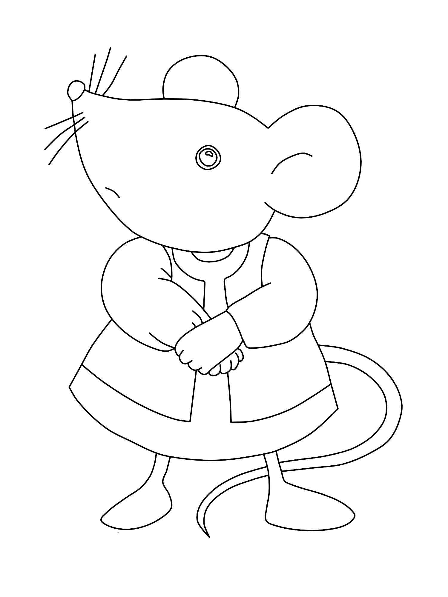 Cartoon Mouse 2 coloring page