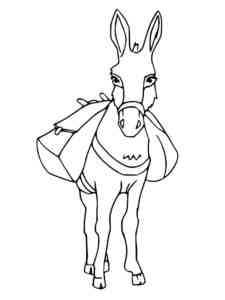 Mule Carrying a Load coloring page