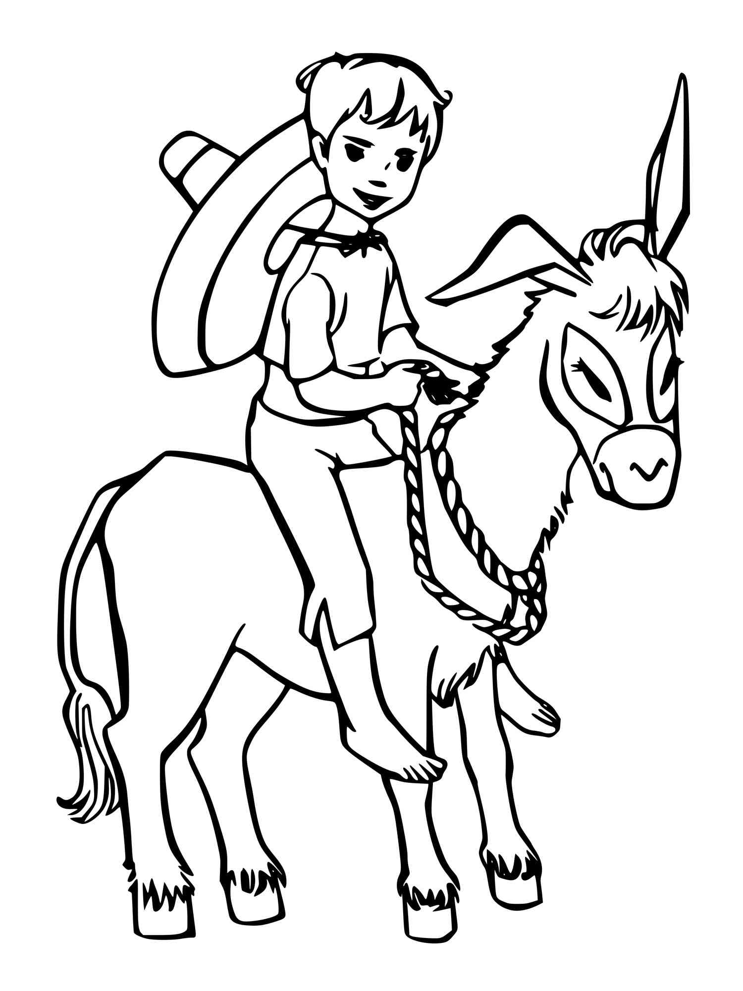 Riding a Mule coloring page