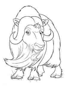 Cartoon Musk Ox coloring page