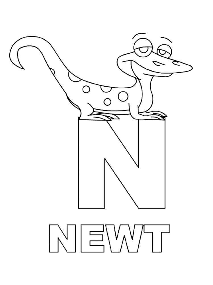 Easy Newt coloring page