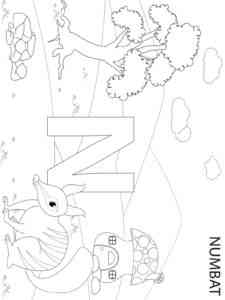 Funny Numbat coloring page