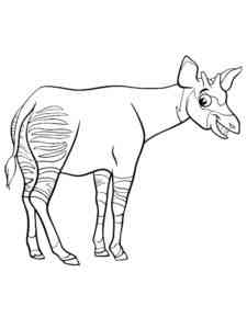 Okapi is smiling coloring page