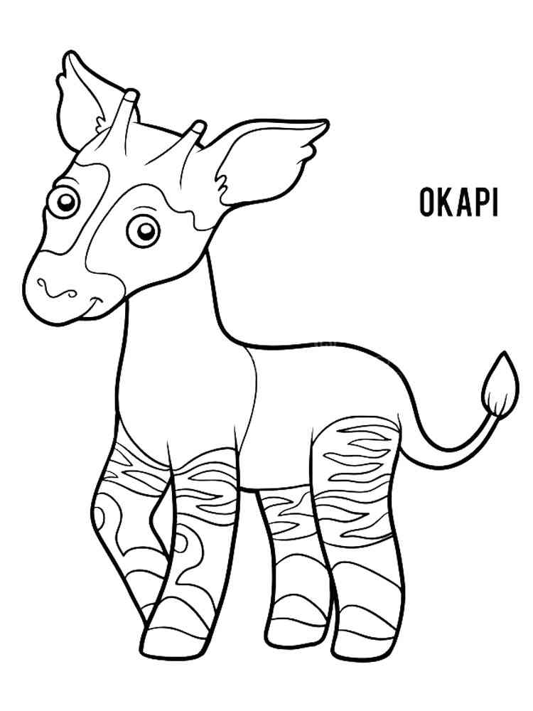 Cute Okapi coloring page
