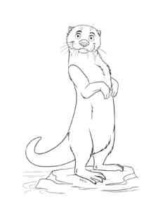 Cute Otter coloring page