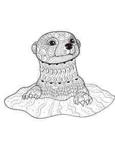 Otter Antistress coloring page