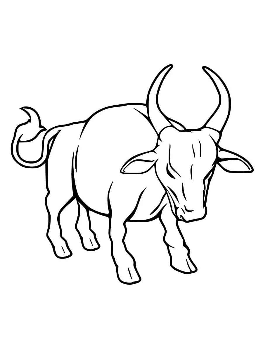 Simple Ox coloring page