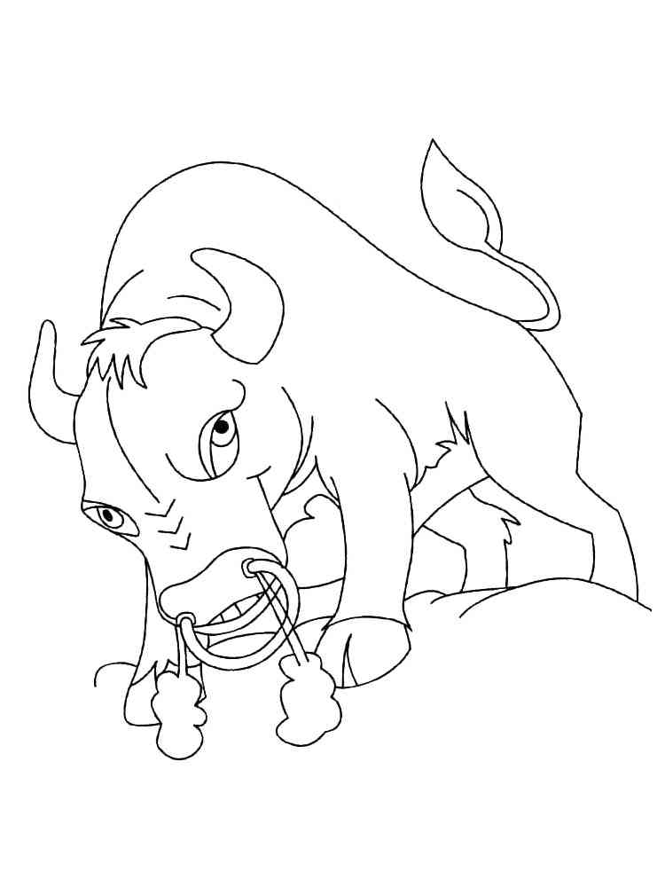 Angry Ox coloring page