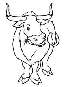 Ox eats grass coloring page