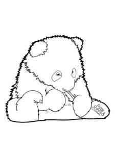 Little Panda Eating Bamboo coloring page