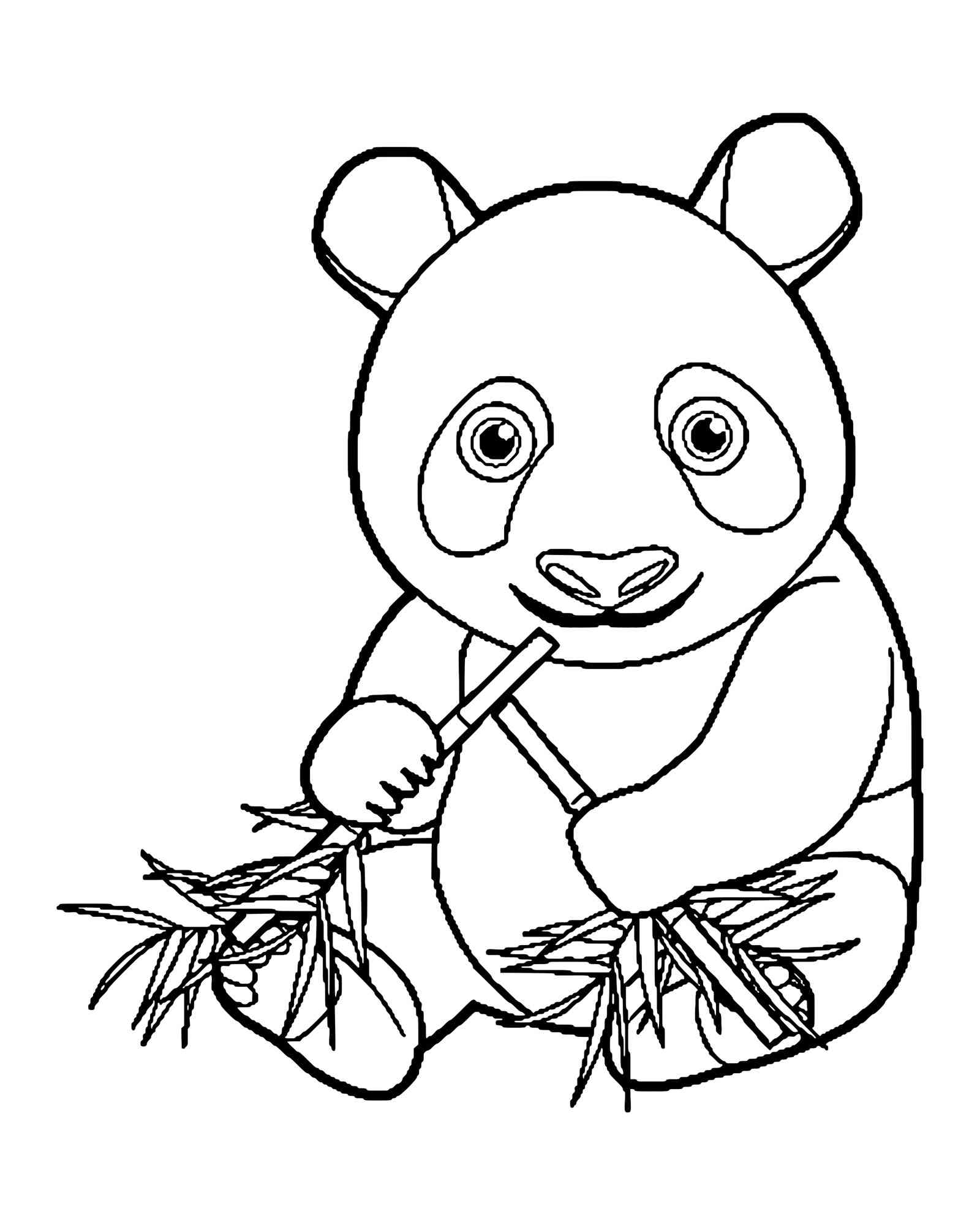 Panda Eating Bamboo coloring page