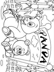Pandas in the zoo coloring page