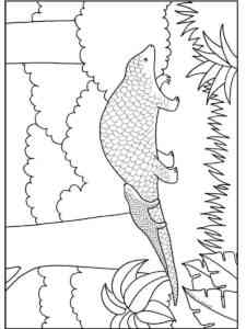 Pangolin with baby coloring page