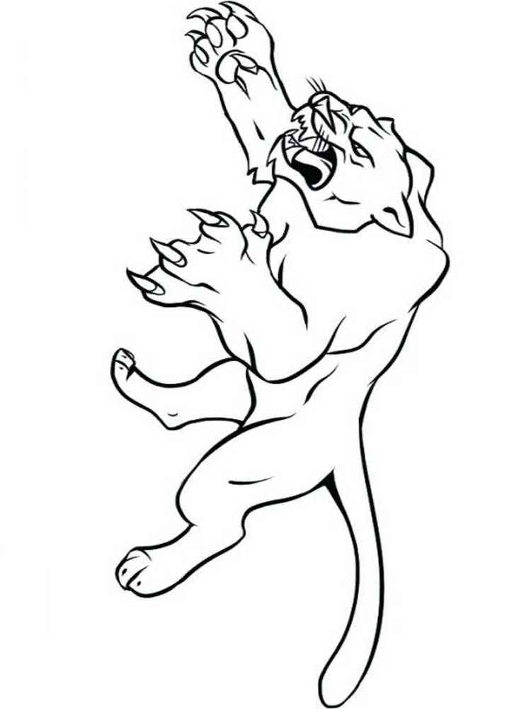 Panther in the jump coloring page