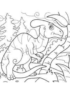 Cartoon Parasaurolophus coloring page