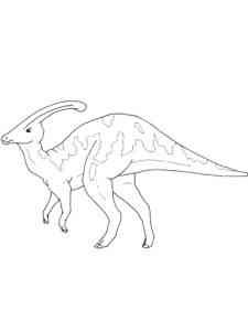 Running Parasaurolophus coloring page