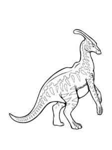 Easy Realistic Parasaurolophus coloring page