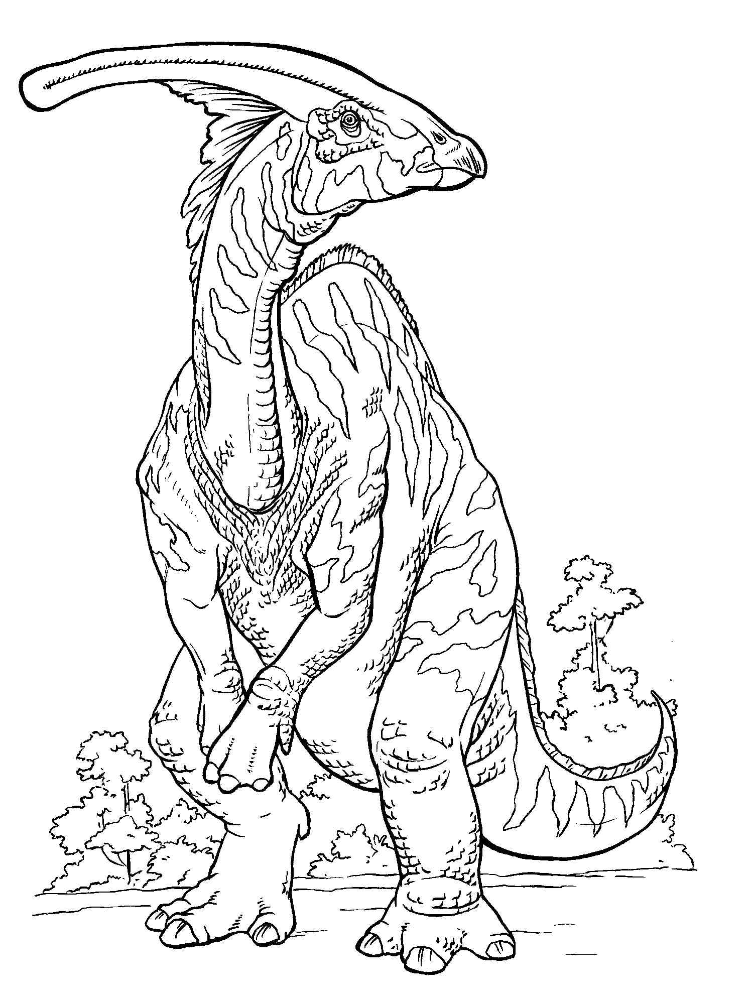 Jurasic Parasaurolophus coloring page