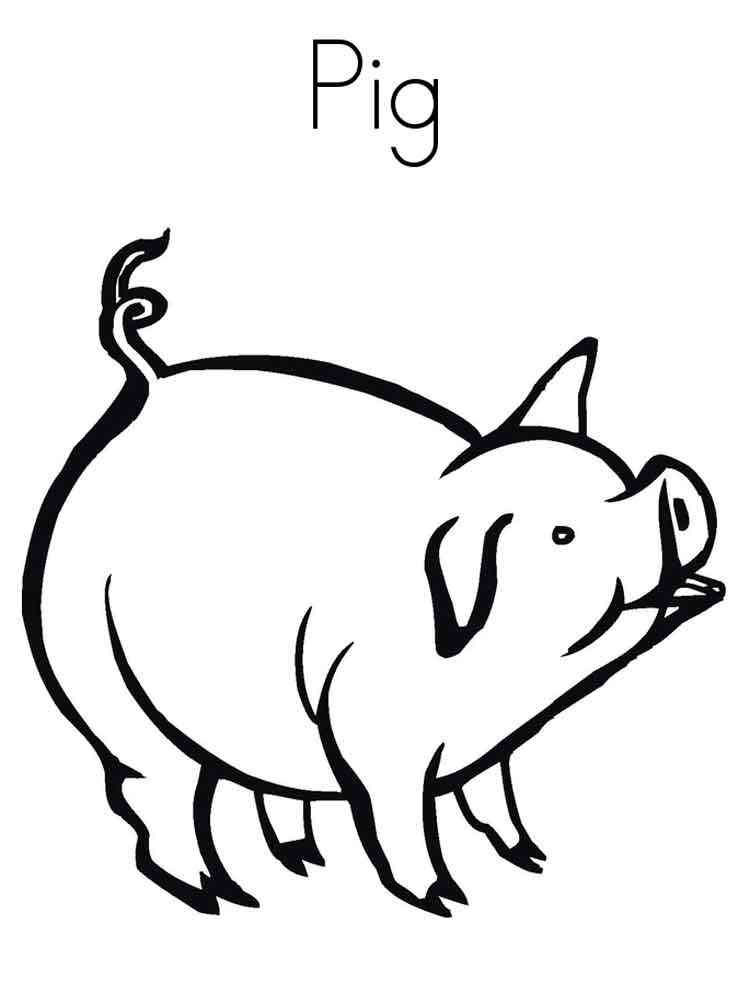 Easy Funny Pig coloring page