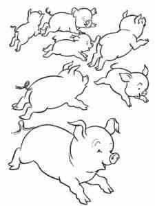 Piglets coloring page