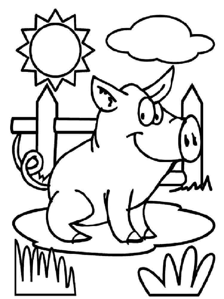 Cartoon Pig coloring page