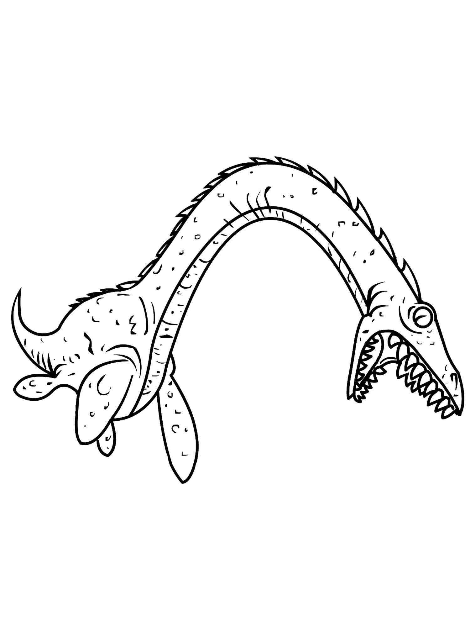 Angry Plesiosaurus coloring page