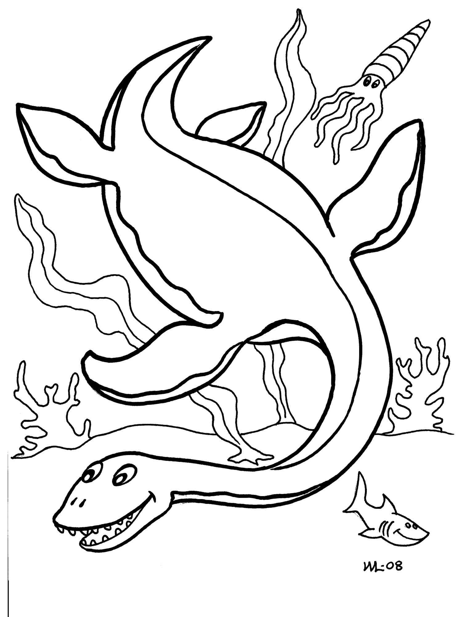 Plesiosaur Sauropsida coloring page