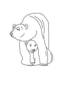 Polar Bear with Baby coloring page