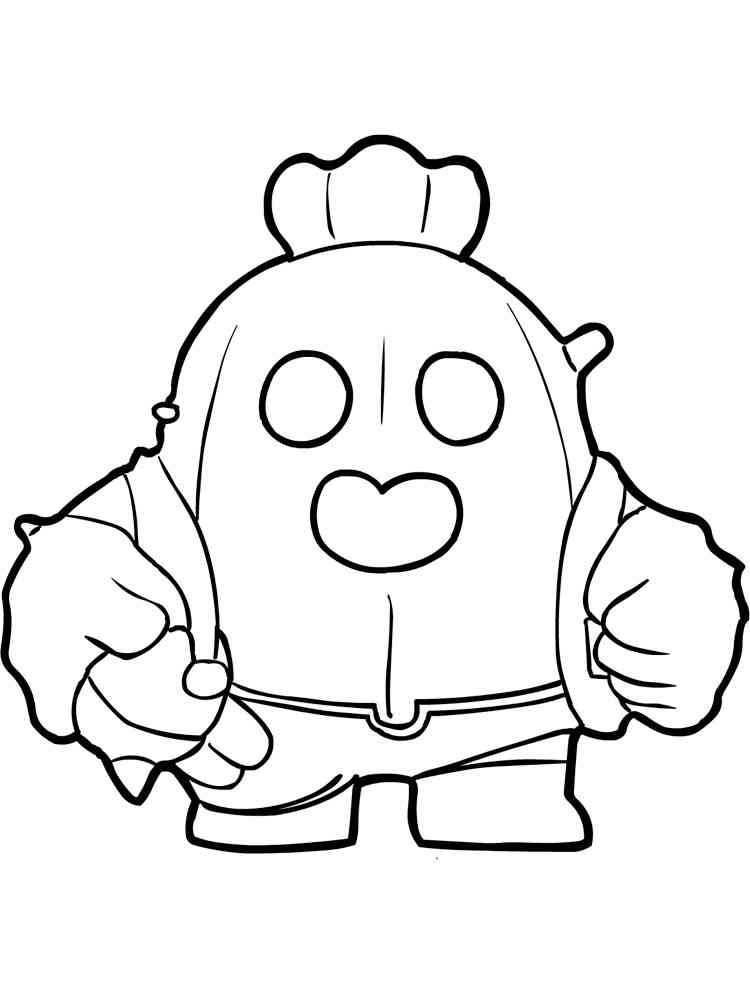 Spike Brawl Stars 1 coloring page