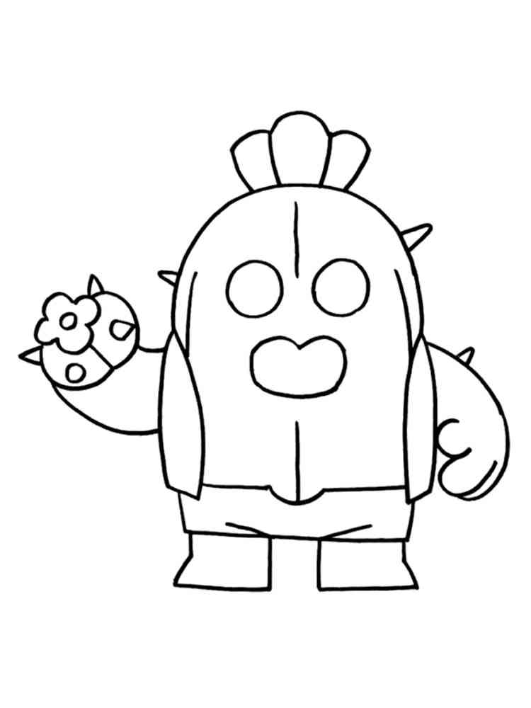 Spike Brawl Stars 10 coloring page
