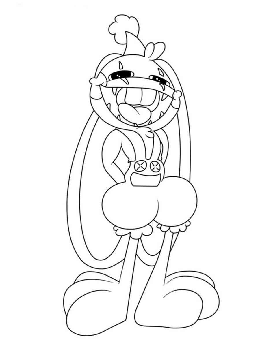 Happy Bunzo Bunny coloring page