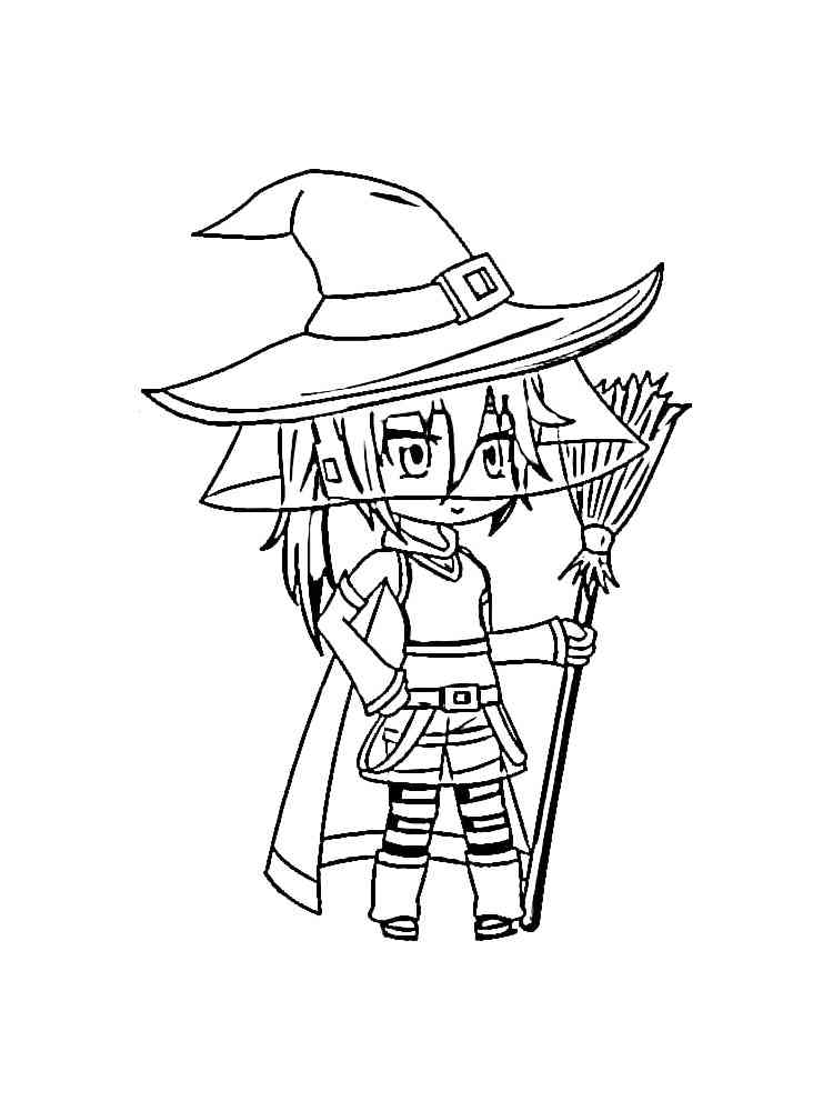 Gacha Life Witch coloring page