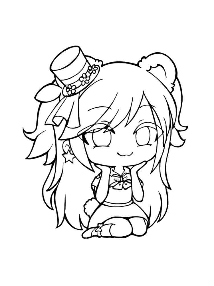 Gacha Life in the Hat coloring page