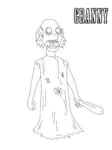 Scary Granny coloring page