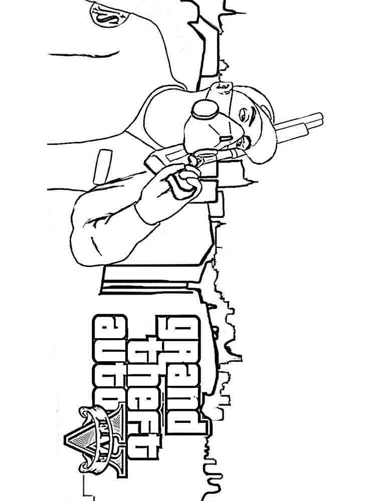 Grand Theft Auto or GTA coloring page