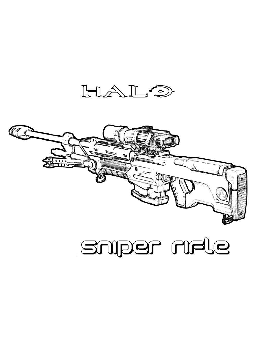 Halo Sniper Rifle coloring page