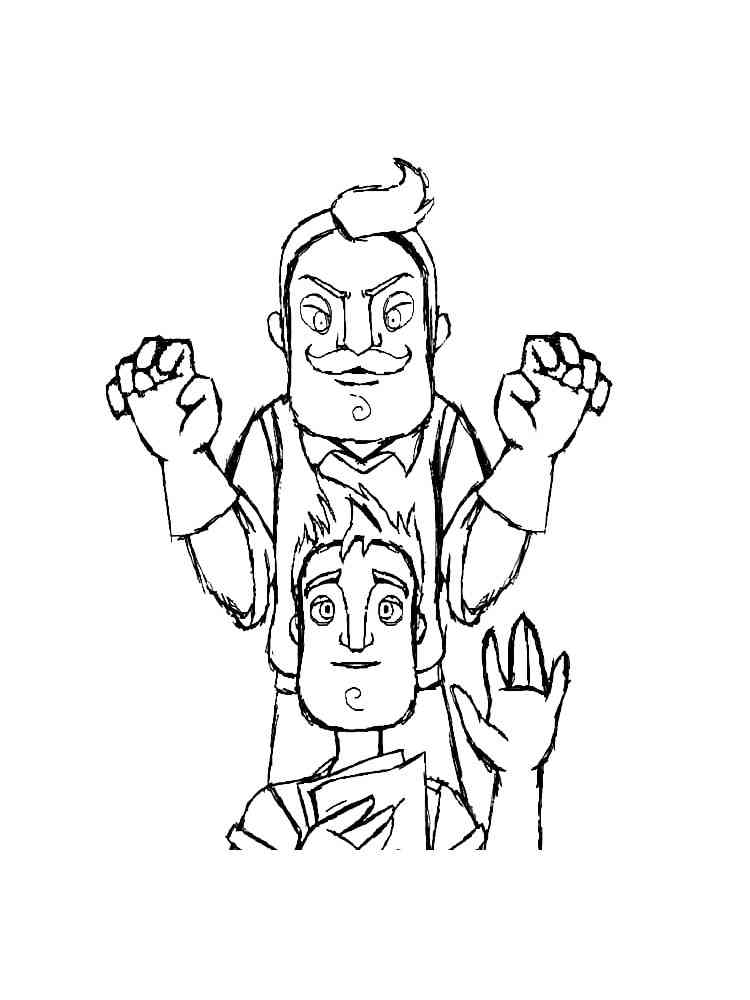 Hello Neighbor Characters coloring page
