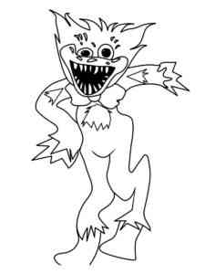 Crazy Huggy Wuggy coloring page