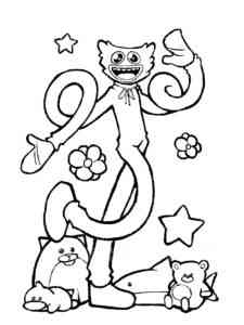 Happy Huggy Wuggy coloring page