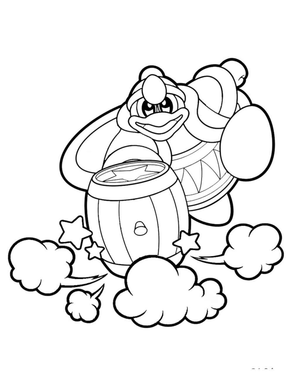 King Dedede with Hammer coloring page