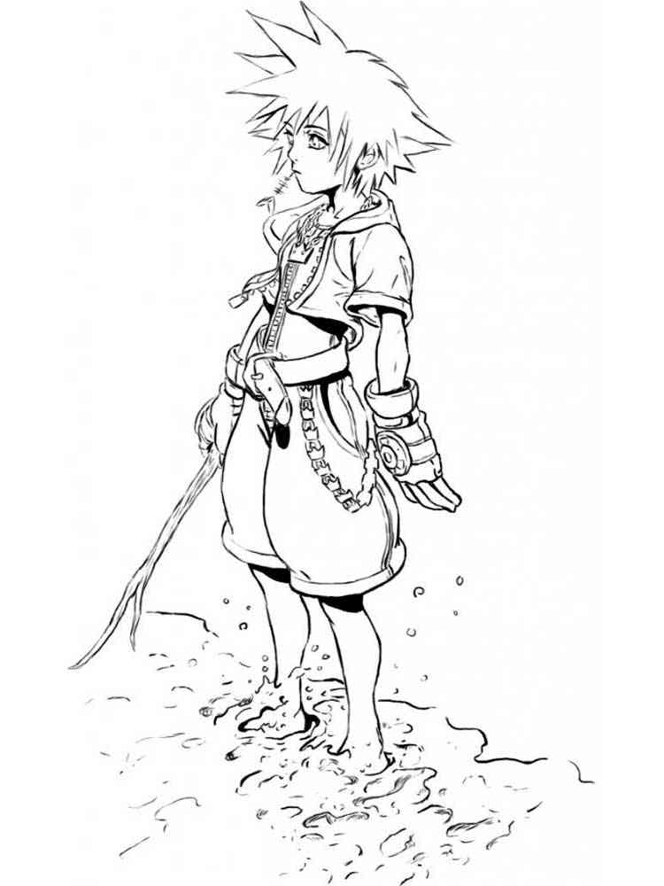 Sora from Kingdom Hearts coloring page
