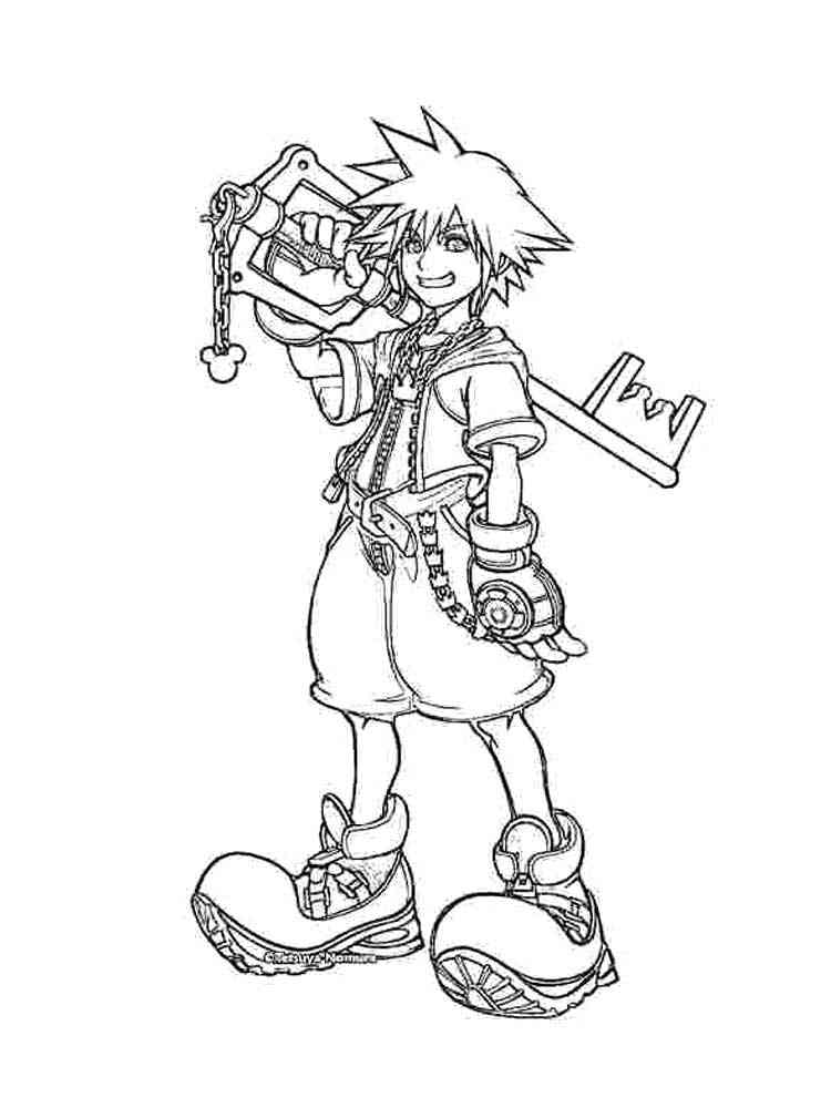 Sora Kingdom Hearts coloring page