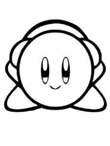 Kirby with headphones coloring page