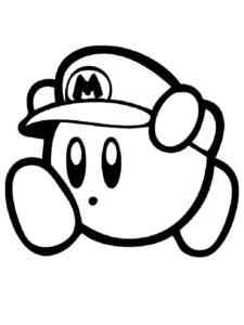 Kirby Mario coloring page