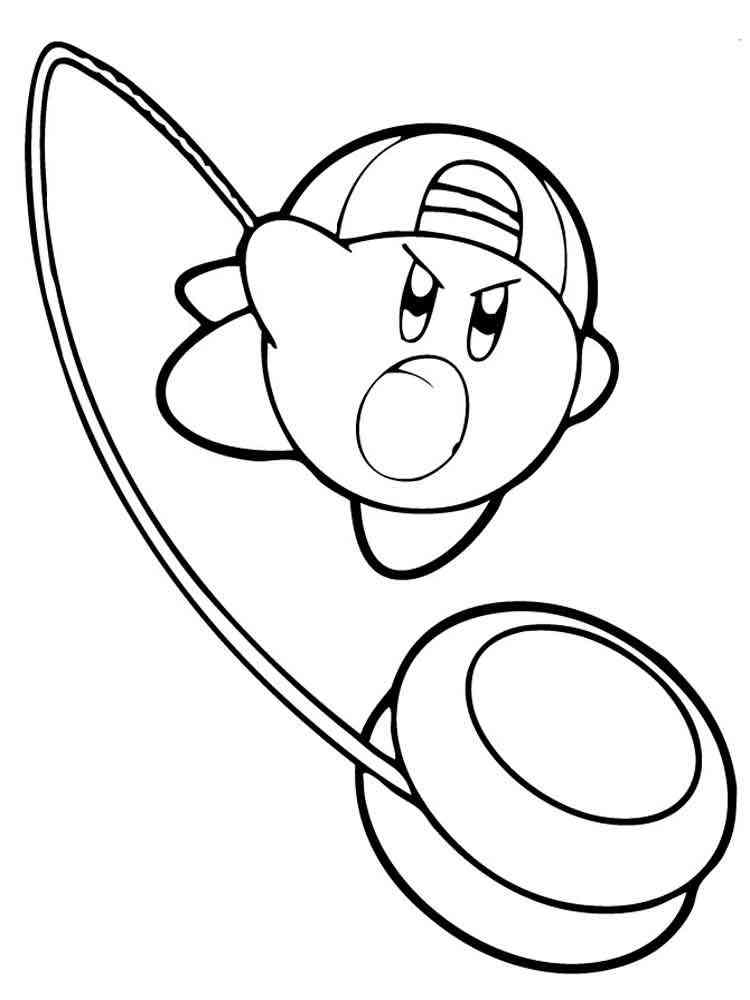 Kirby with YoYo coloring page