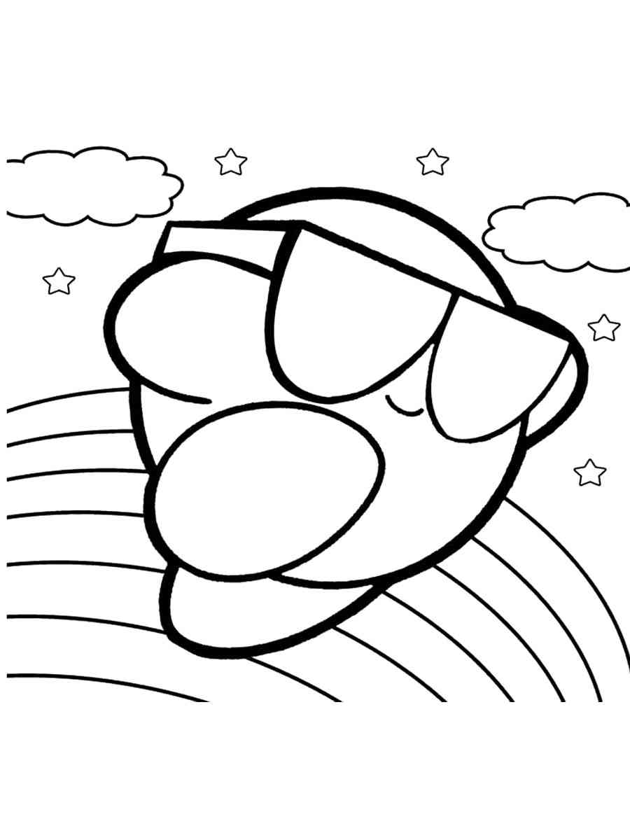 Kirby with Sunglasses coloring page