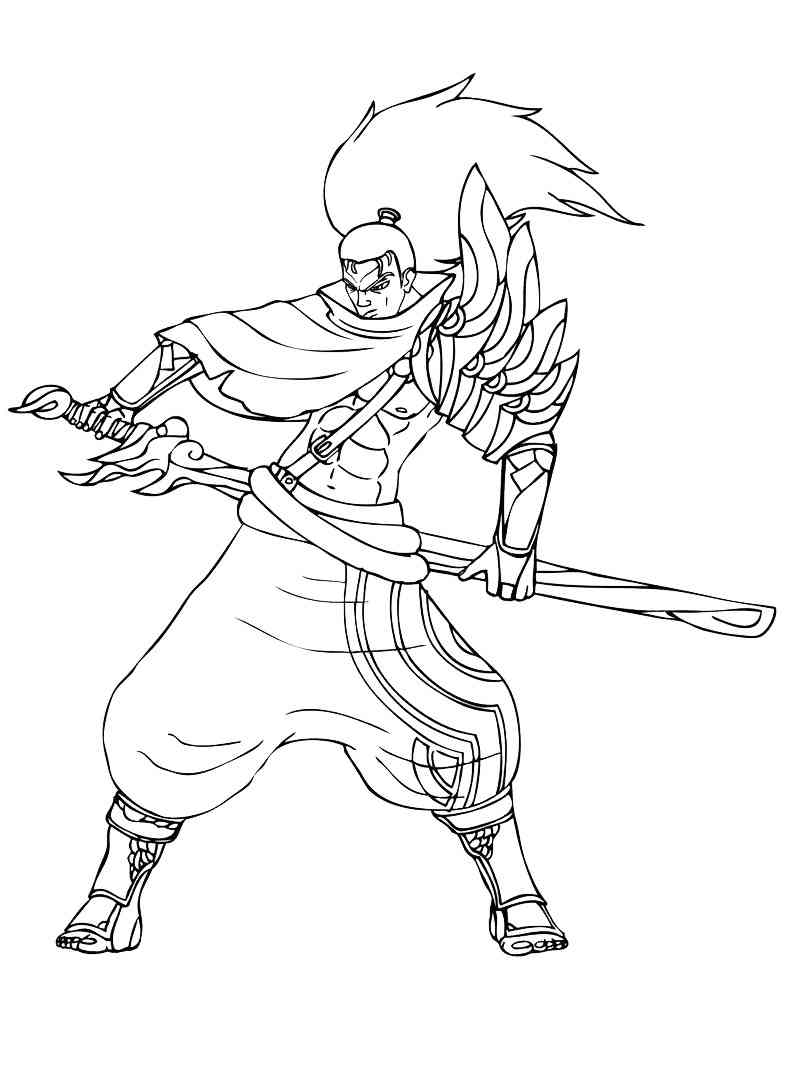 Yasuo League Of Legends coloring page