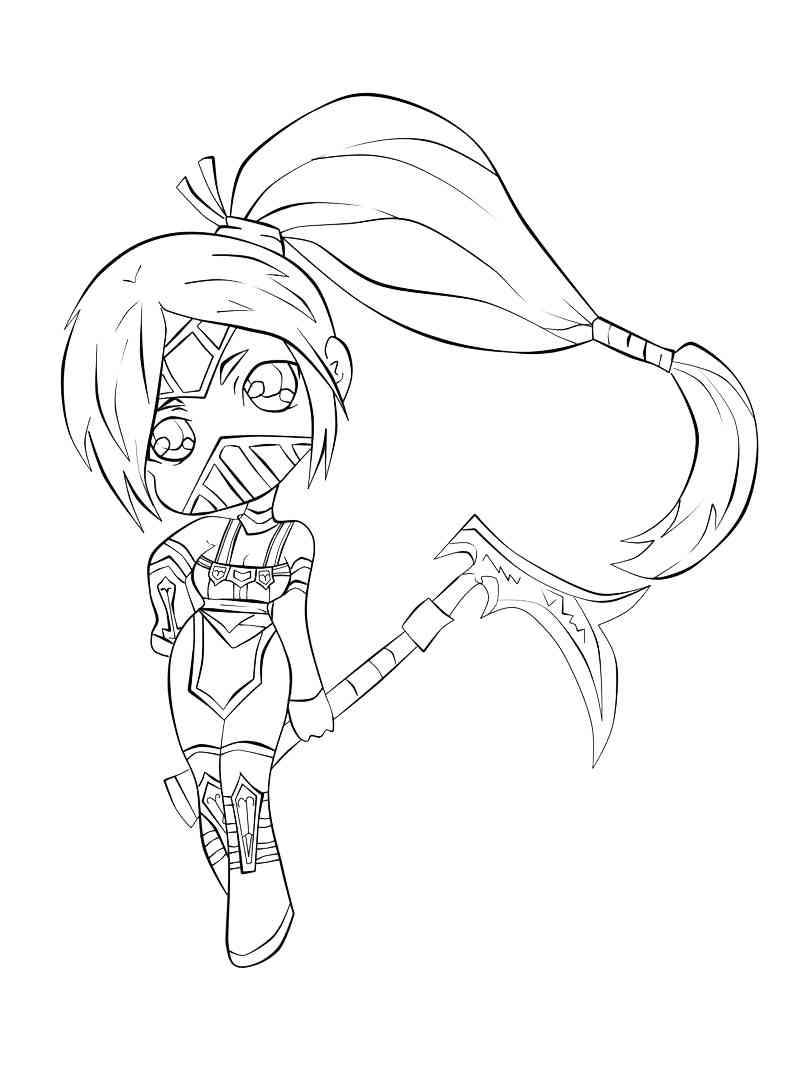Akali League Of Legends coloring page